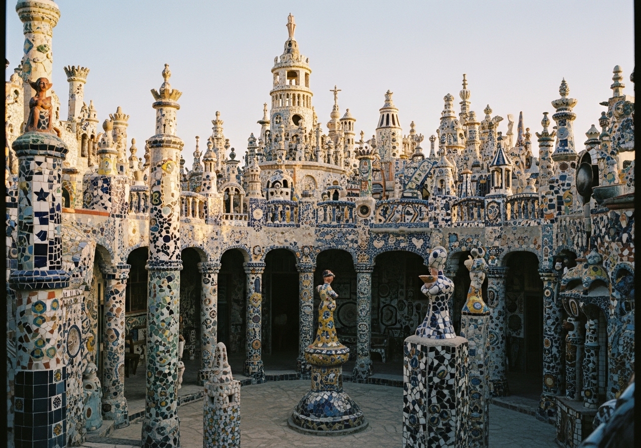 Das mit bunten Mosaiken, Türmchen und Skulpturen verzierte Taller-Estudio José Fuster in Jaimanitas