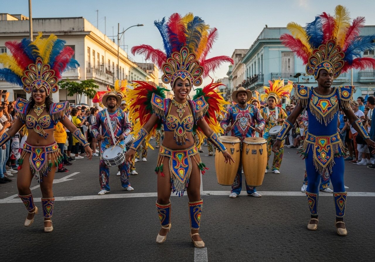 Bunte Karnevalsparade in Santiago de Cuba